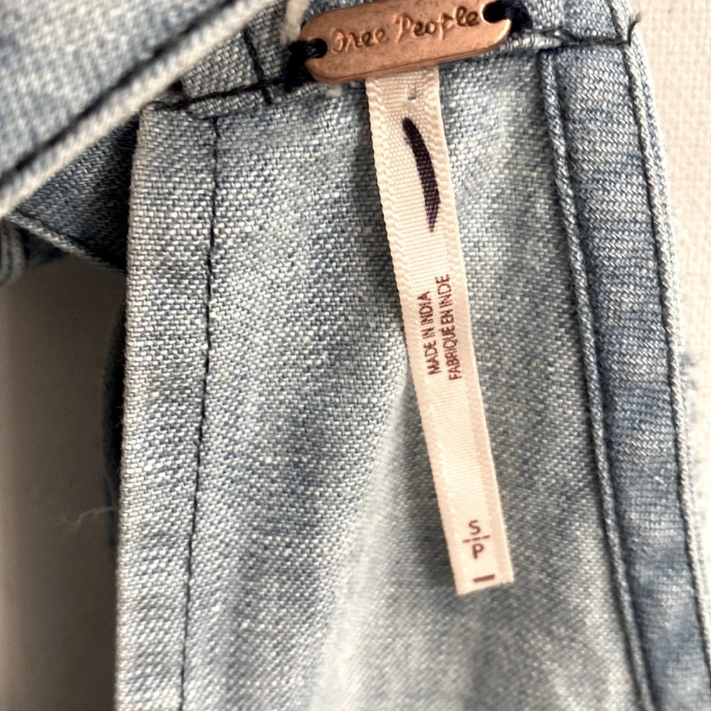 (A8) NEW Free People Isabella Denim Tunic dress $128, Size Small, Blue, NWOT - Picture 6 of 12